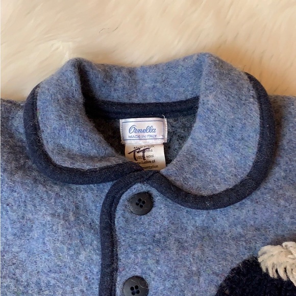 Ornella blue wool baby jacket with teddy bear Size 12 Months Made in Italy - Picture 3 of 9